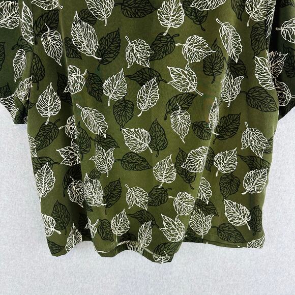 Vtg Bonworth Womans Large Petite Floral Blouse Shirt Short Sleeve Green - Picture 5 of 10